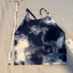 Tie-Dye Navy & White Cropped Tank Top Bra